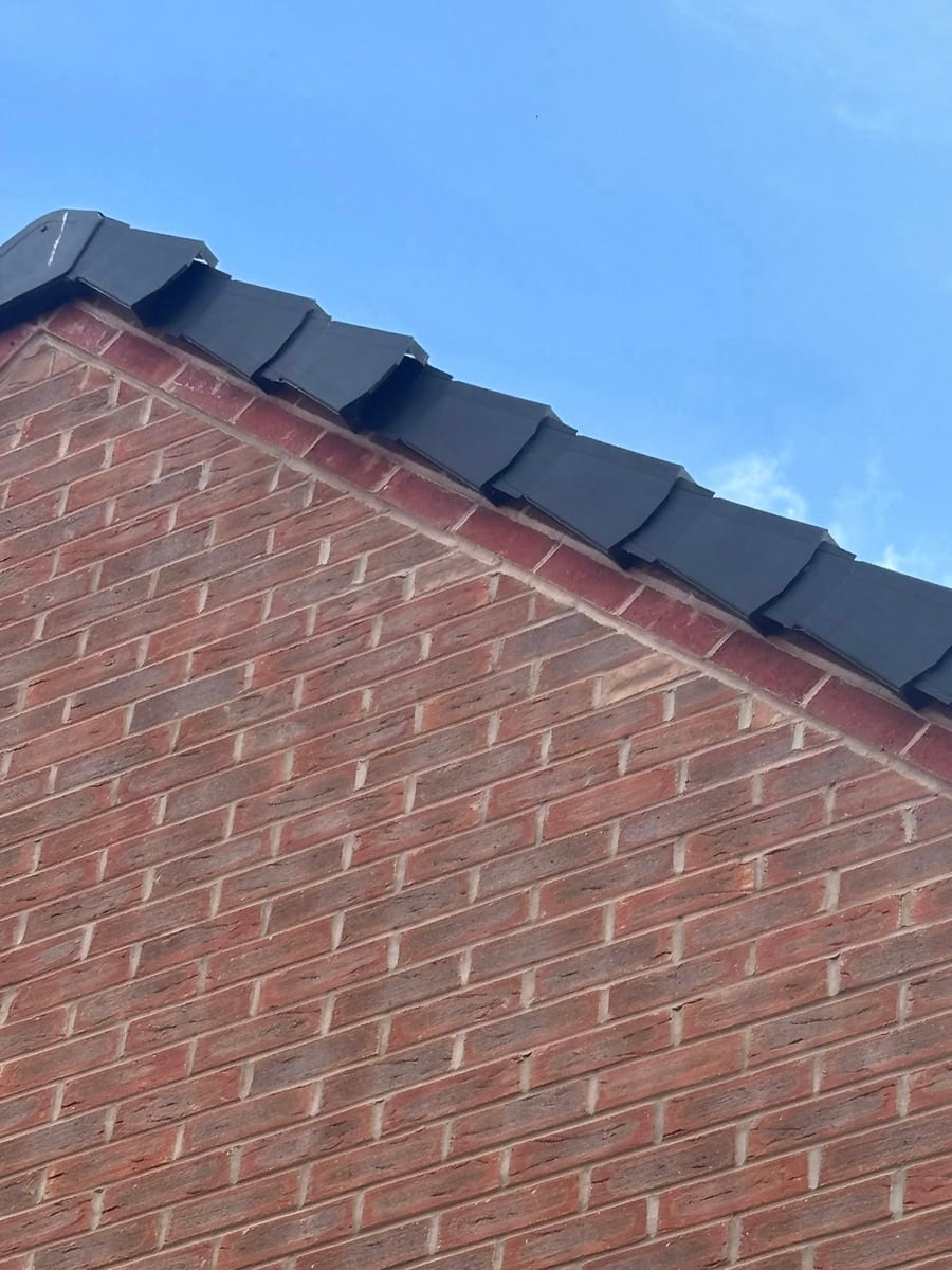 D&G Roofing Derby - completed dry verge and dry ridge system on gable end